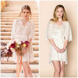 Girl & A Serious Dream Sz XL Elizabeth Cotton Lace Bridal Robe Fairy Budoir